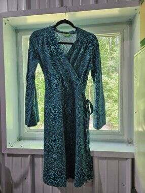 Women’s Teal Geometric Wrap Dress